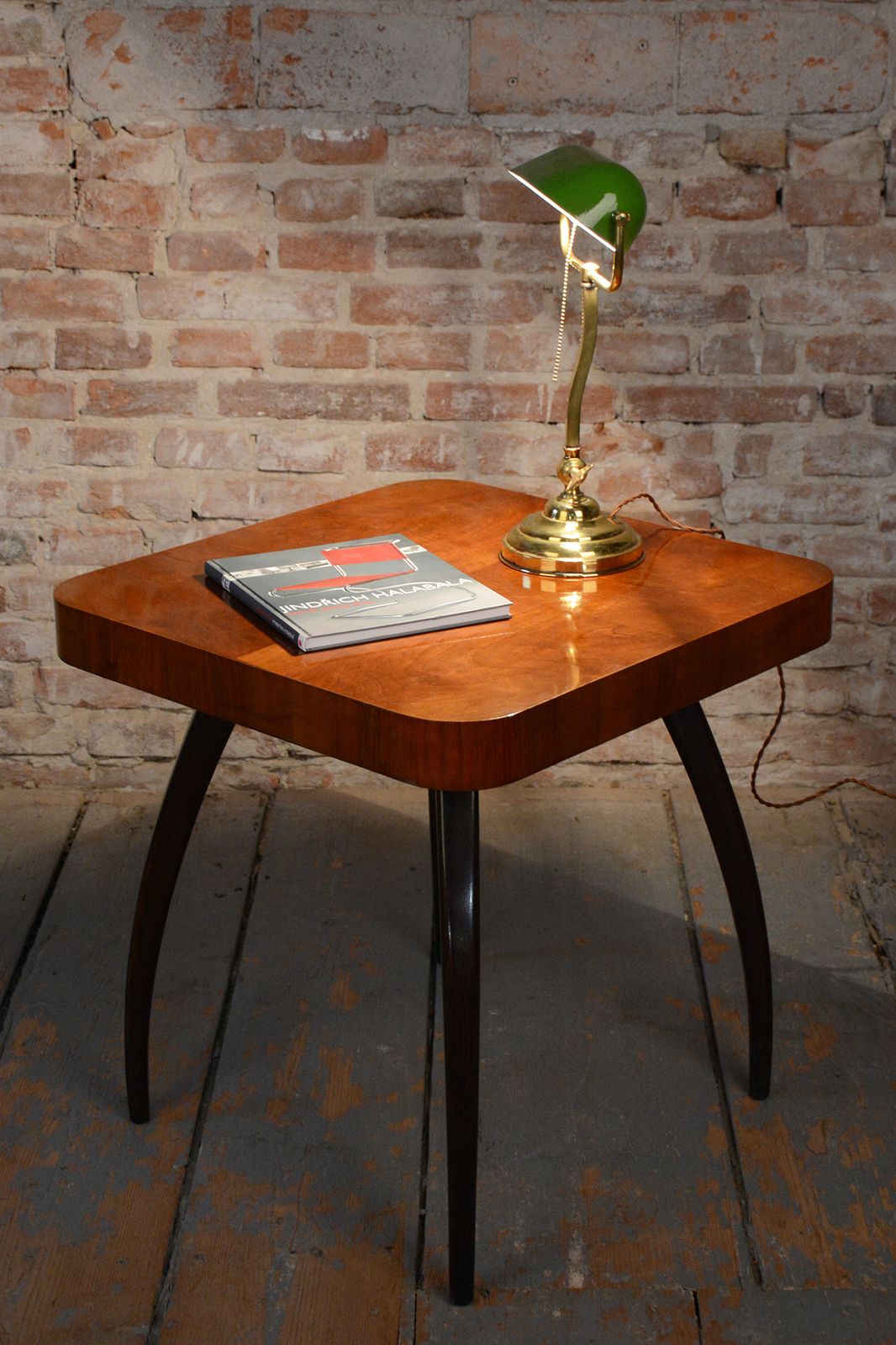 photo for sale Restored Art Deco Table Lamp, By Franta Anýž, Brass, Glass, Czech, 1920s