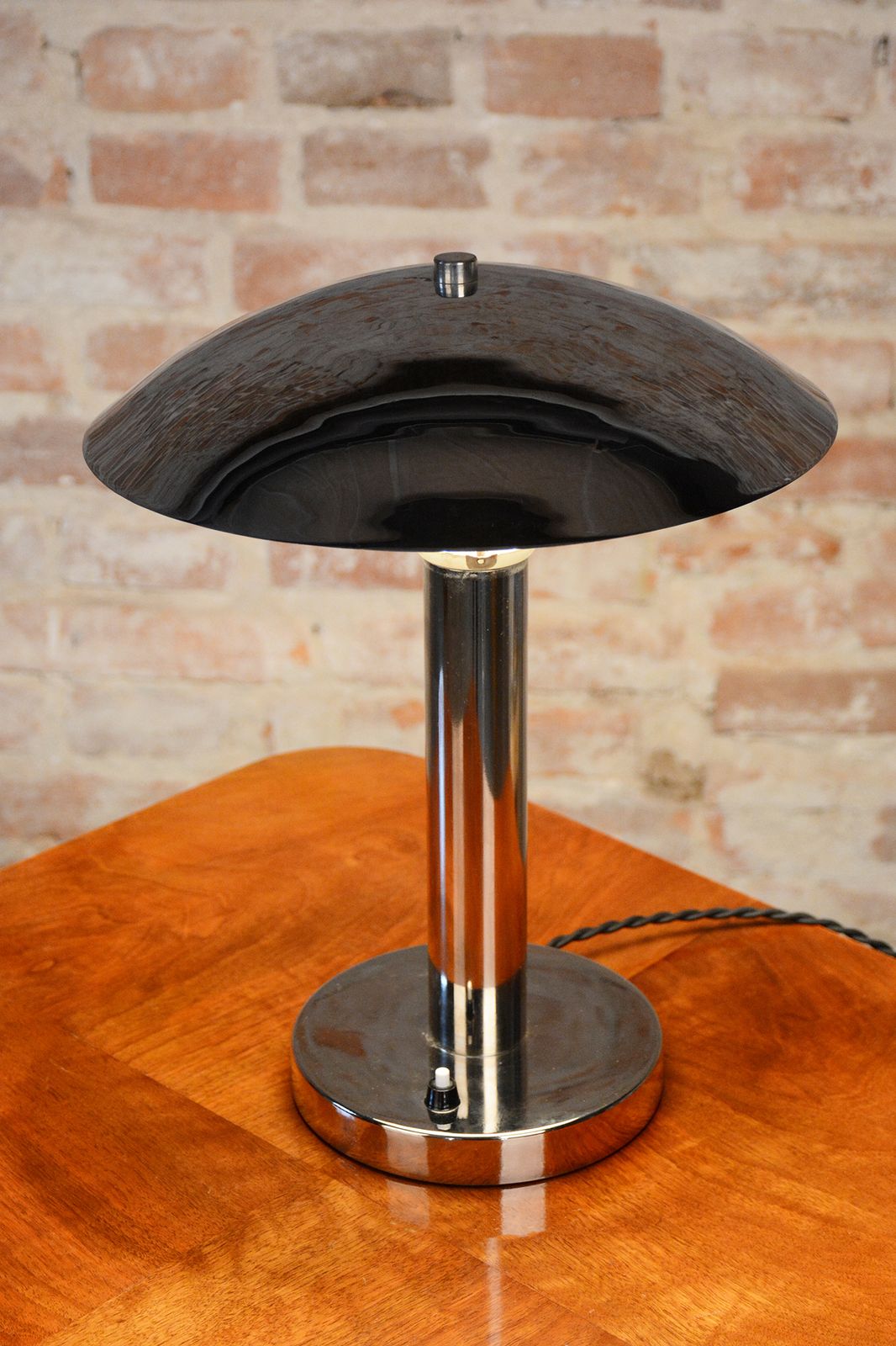 Restored Bauhaus Table Lamp, By Miroslav Prokop, Chrome, Steel, Czech, 1930s photo furniture