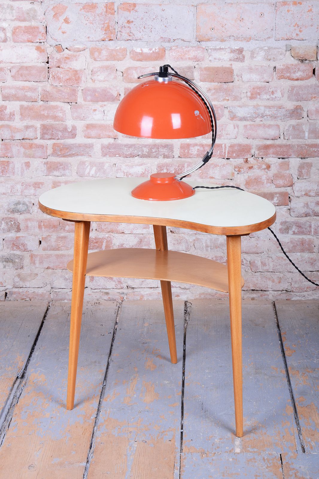Original Mid Century Table Lamp, Chrome Plated Steel, Paint, Czech, 1970s photo for sale