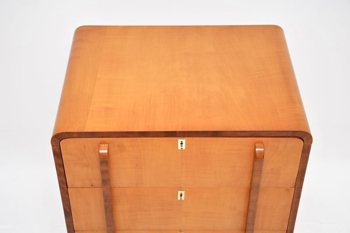 photo for sale Art Deco Sycamore And Walnut Chest Of Drawers