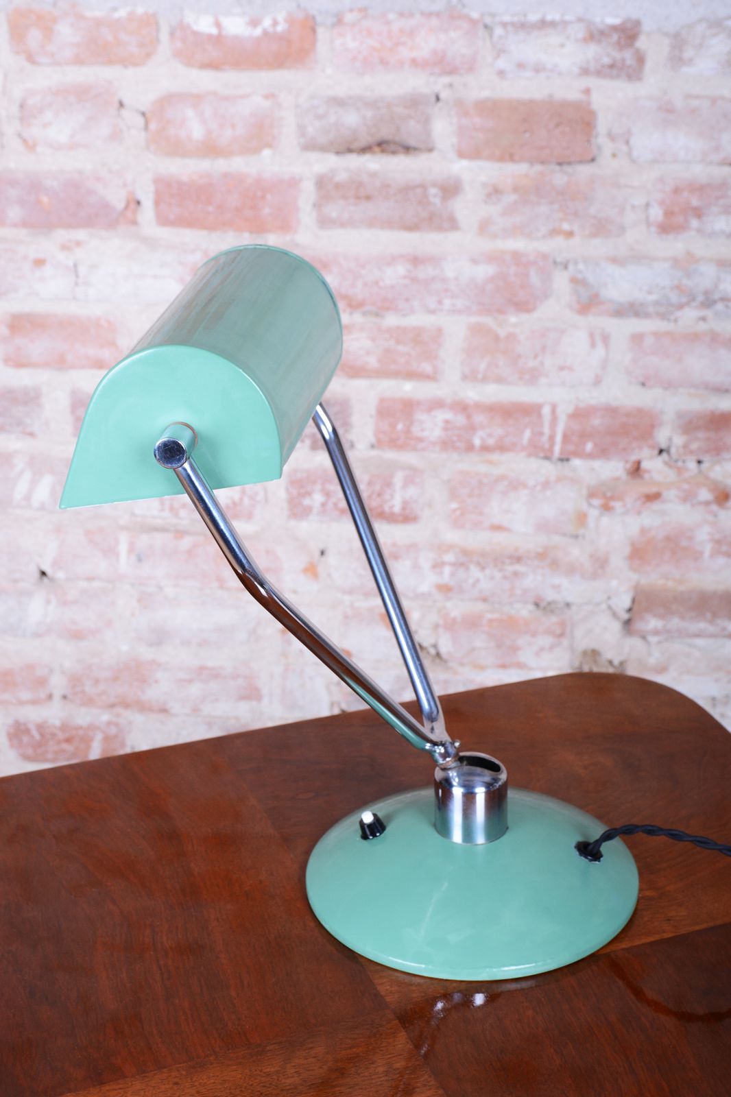 Original Mid Century Table Lamp, By Napako, Chrome Plated Steel, Czech, 1950s photo vinterior