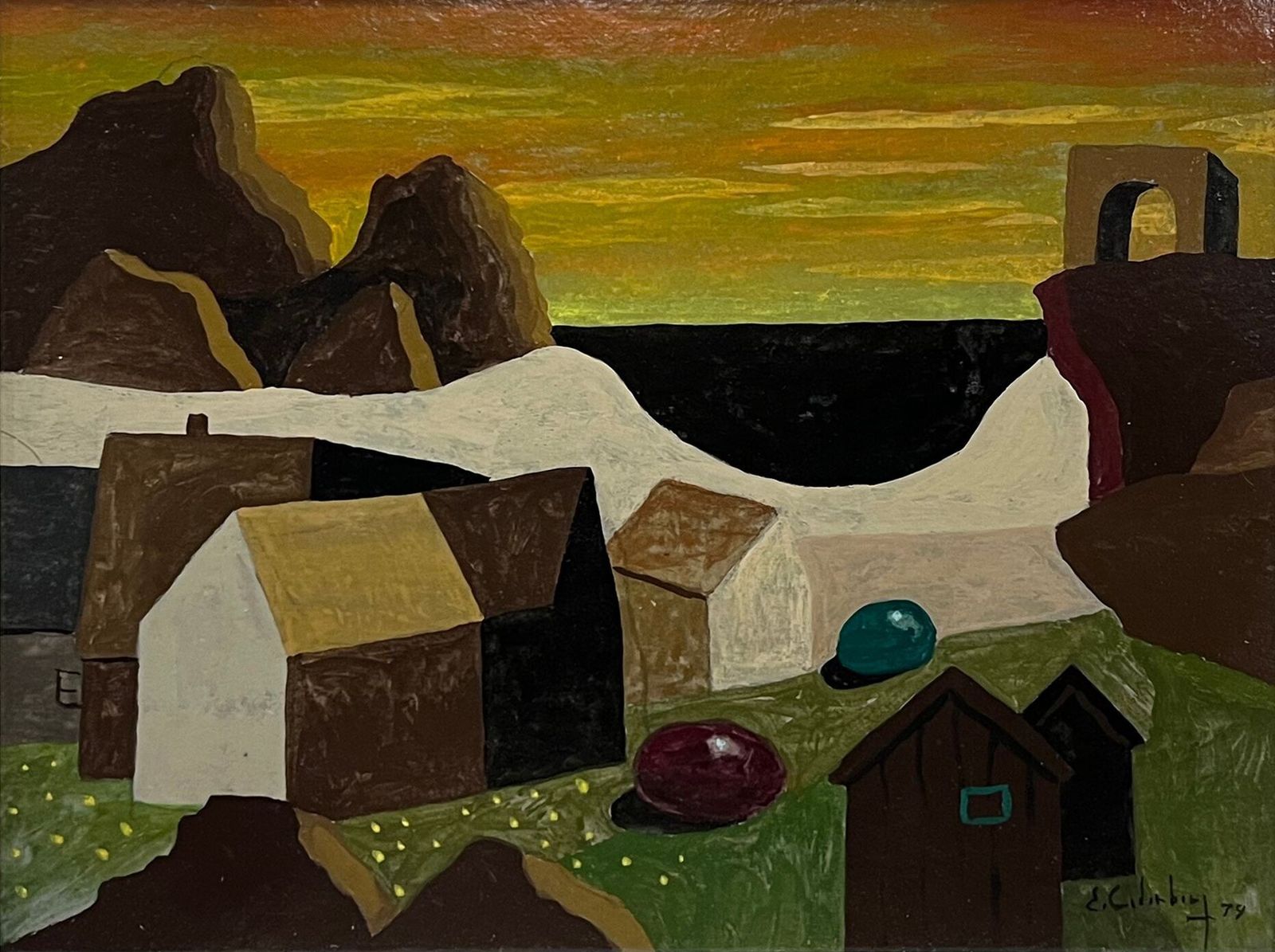 'Houses And Ruins By A Beach' By Eric Cederberg (1897 1984) photo furniture