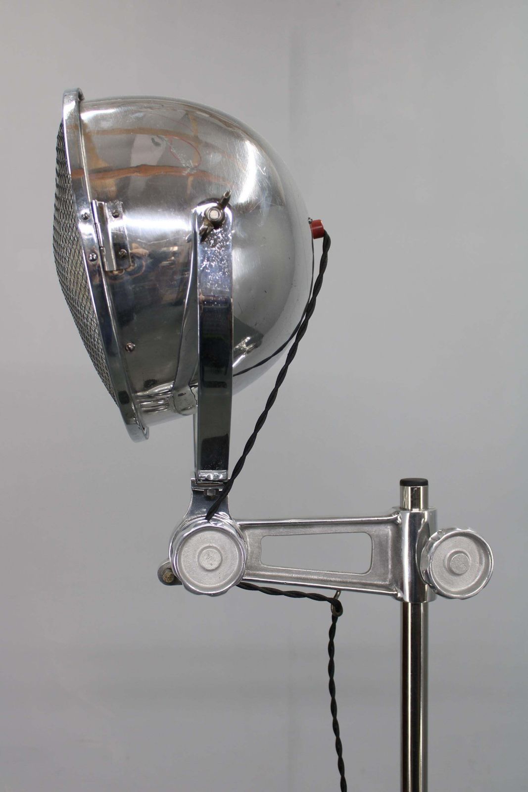 799.0 Industrial Adjustable Floor Lamp, Chromed Metal, Czechoslovakia 1950s photo