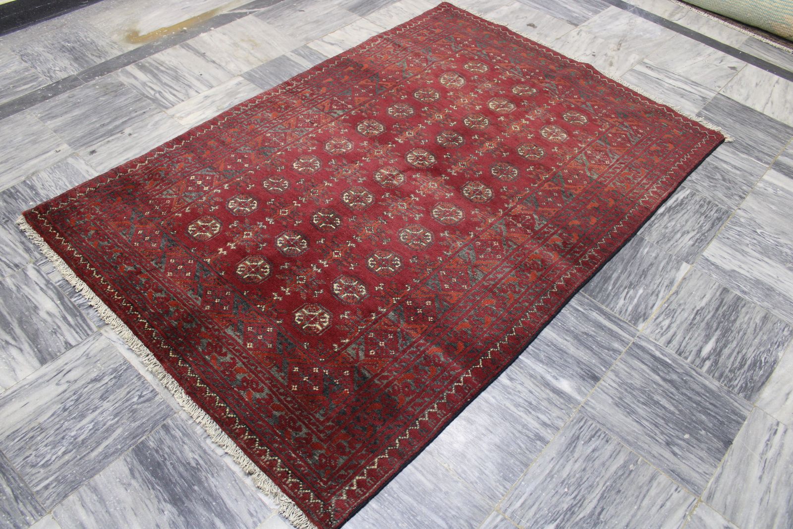 4x6 Geometric Turkmen Bokhara Tribal Afghan Rug photo furniture