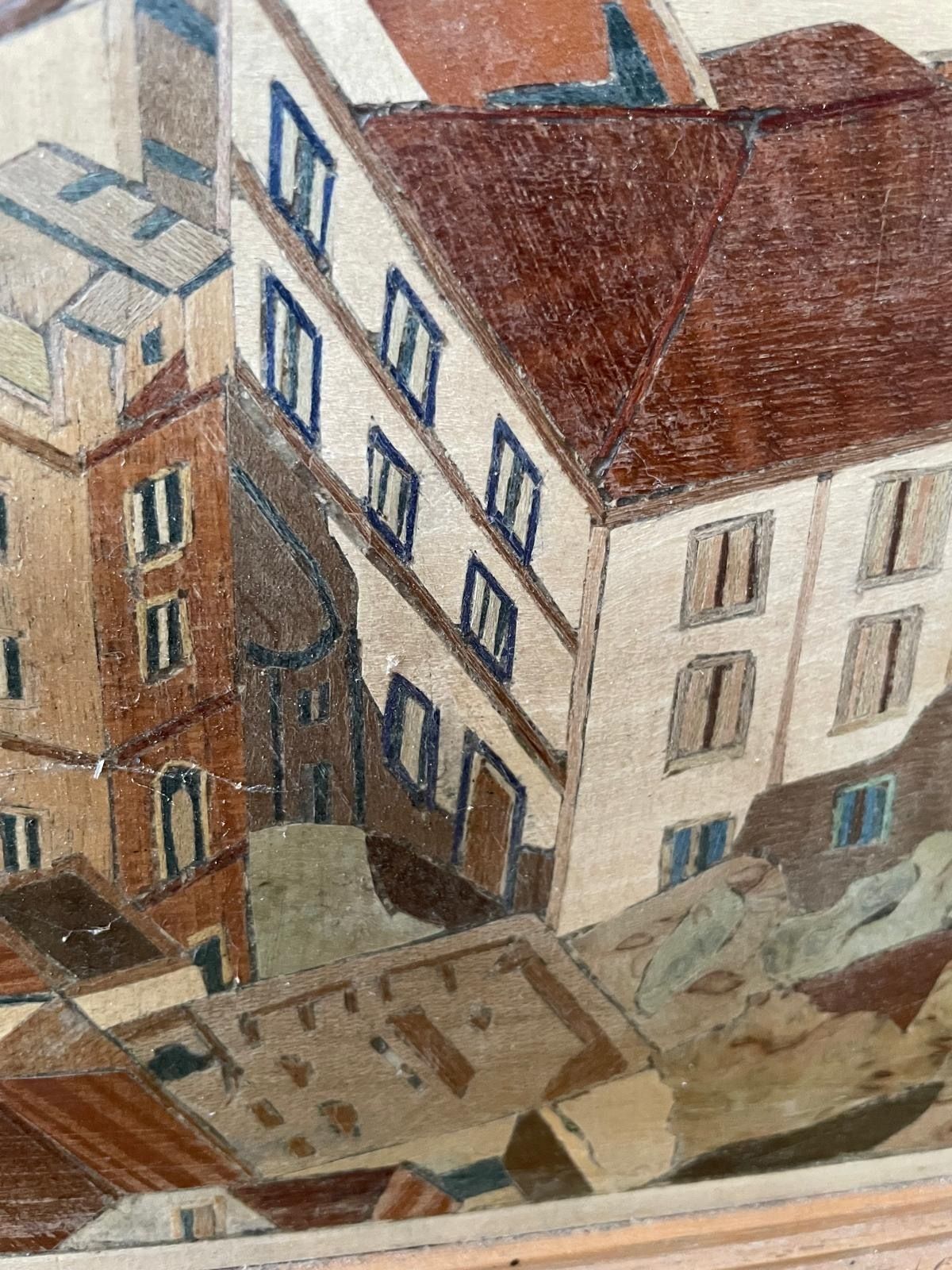 Exquisite Marquetry Depiction Of Amalfi Italy photo furniture