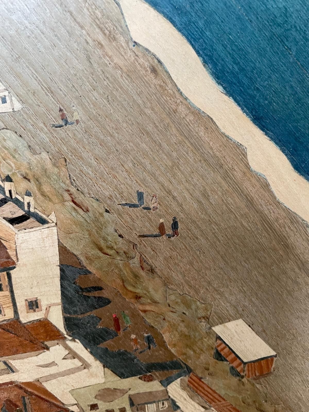 645.0 Exquisite Marquetry Depiction Of Amalfi Italy photo