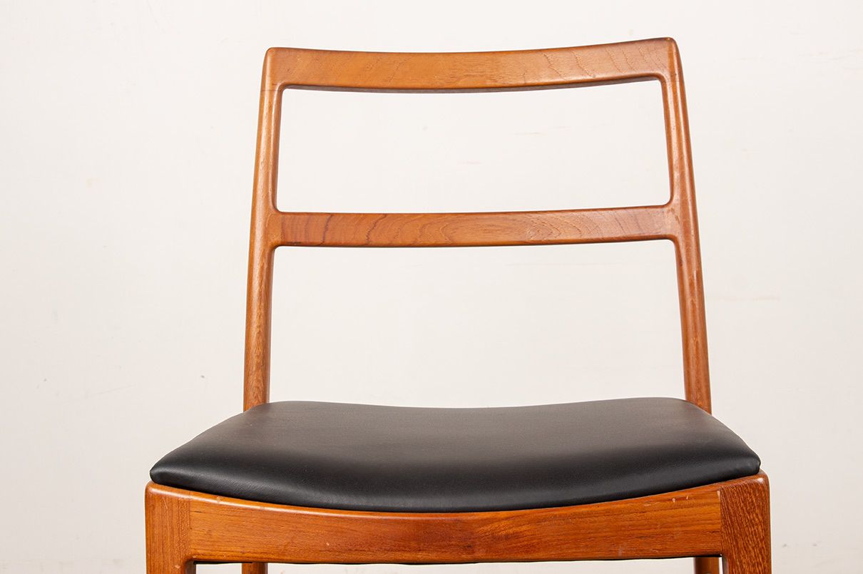 Ensemble de 4 chaises danoises en teck et cuir neuf, modèle 430, par Arne Vodder pour Sibast, 1960 photo Mobilier