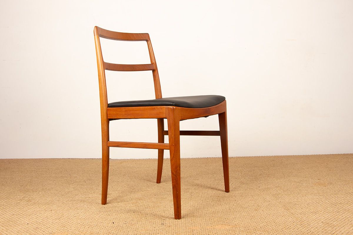 Ensemble de 4 chaises danoises en teck et cuir neuf, modèle 430, par Arne Vodder pour Sibast, 1960 photo vinterior