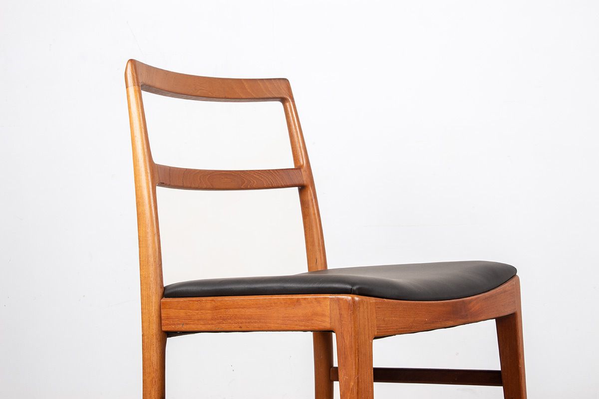 Ensemble de 4 chaises danoises en teck et cuir neuf, modèle 430, par Arne Vodder pour Sibast, 1960 photo buy