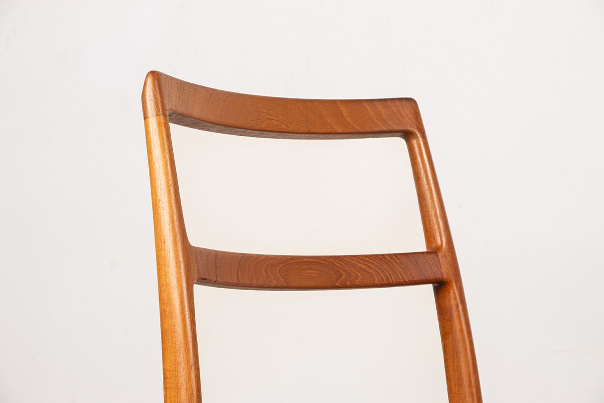 Ensemble de 4 chaises danoises en teck et cuir neuf, modèle 430, par Arne Vodder pour Sibast, 1960 photo vintage