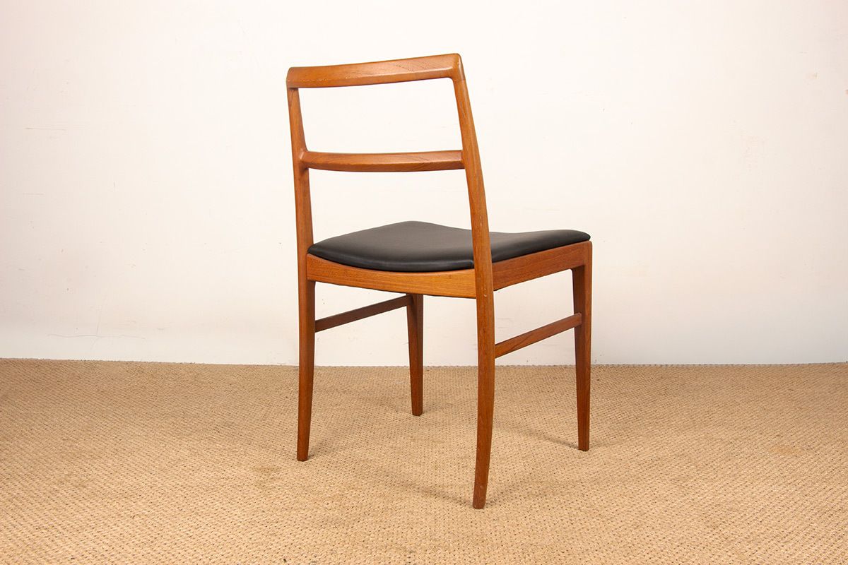 Mobilier Ensemble de 4 chaises danoises en teck et cuir neuf, modèle 430, par Arne Vodder pour Sibast, 1960 photo