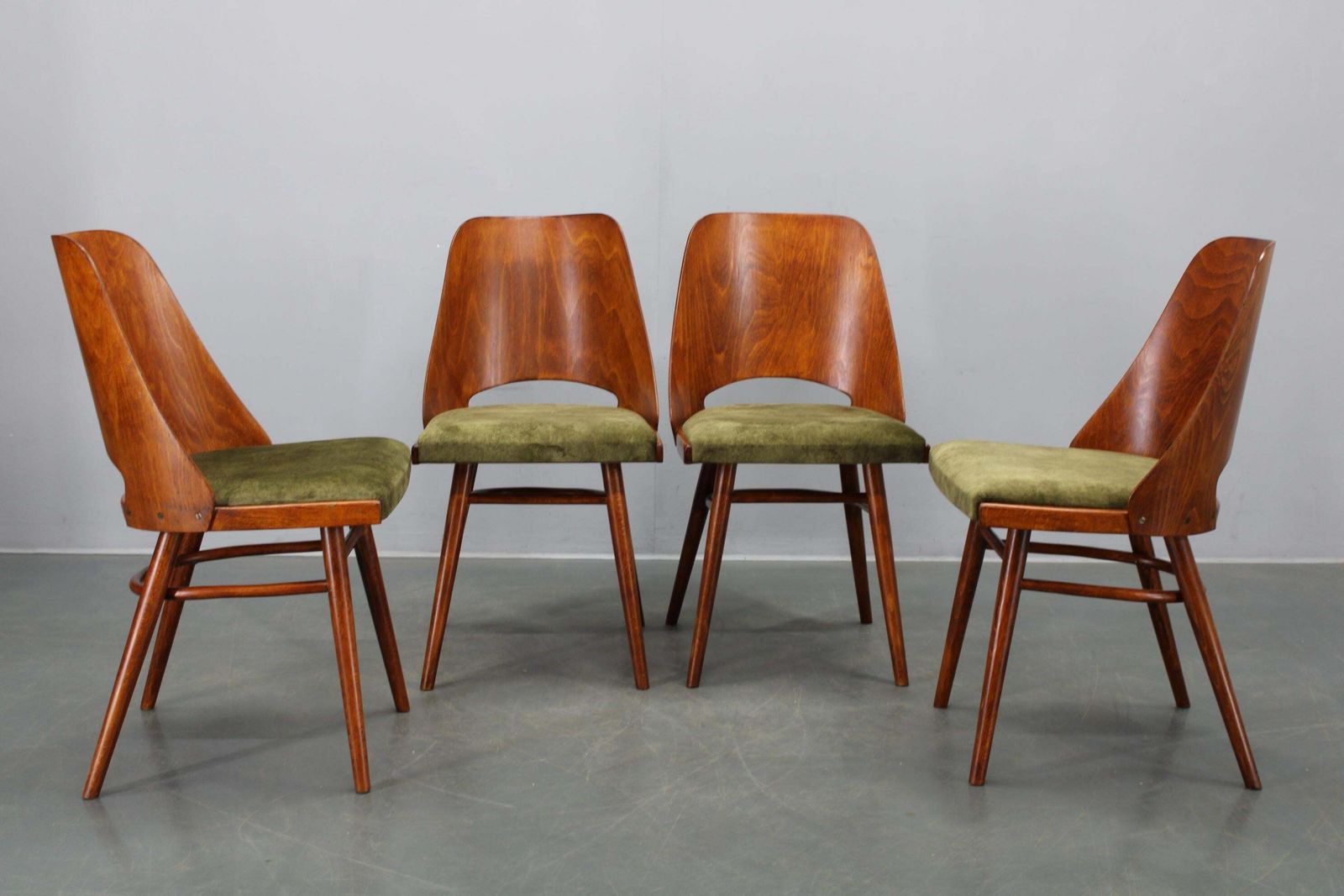Set Of Four Mid Century Dining Chairs Ton 514 By Osvald Haerdtl, 1960s photo furniture