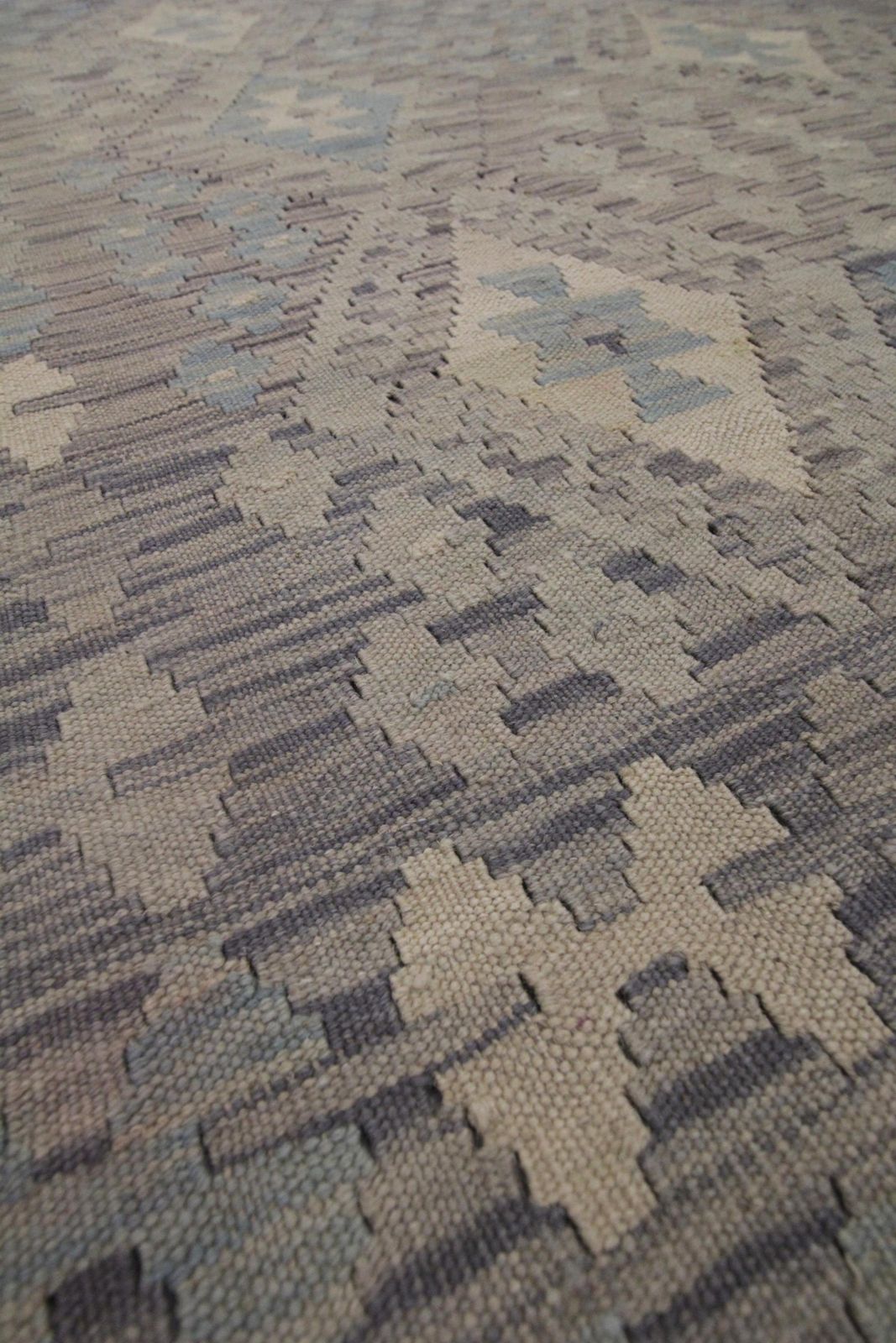 Grey Kilim Rug Traditional Carpet Kilim Scandinavian Style Brown Wool Area Rug photo for sale
