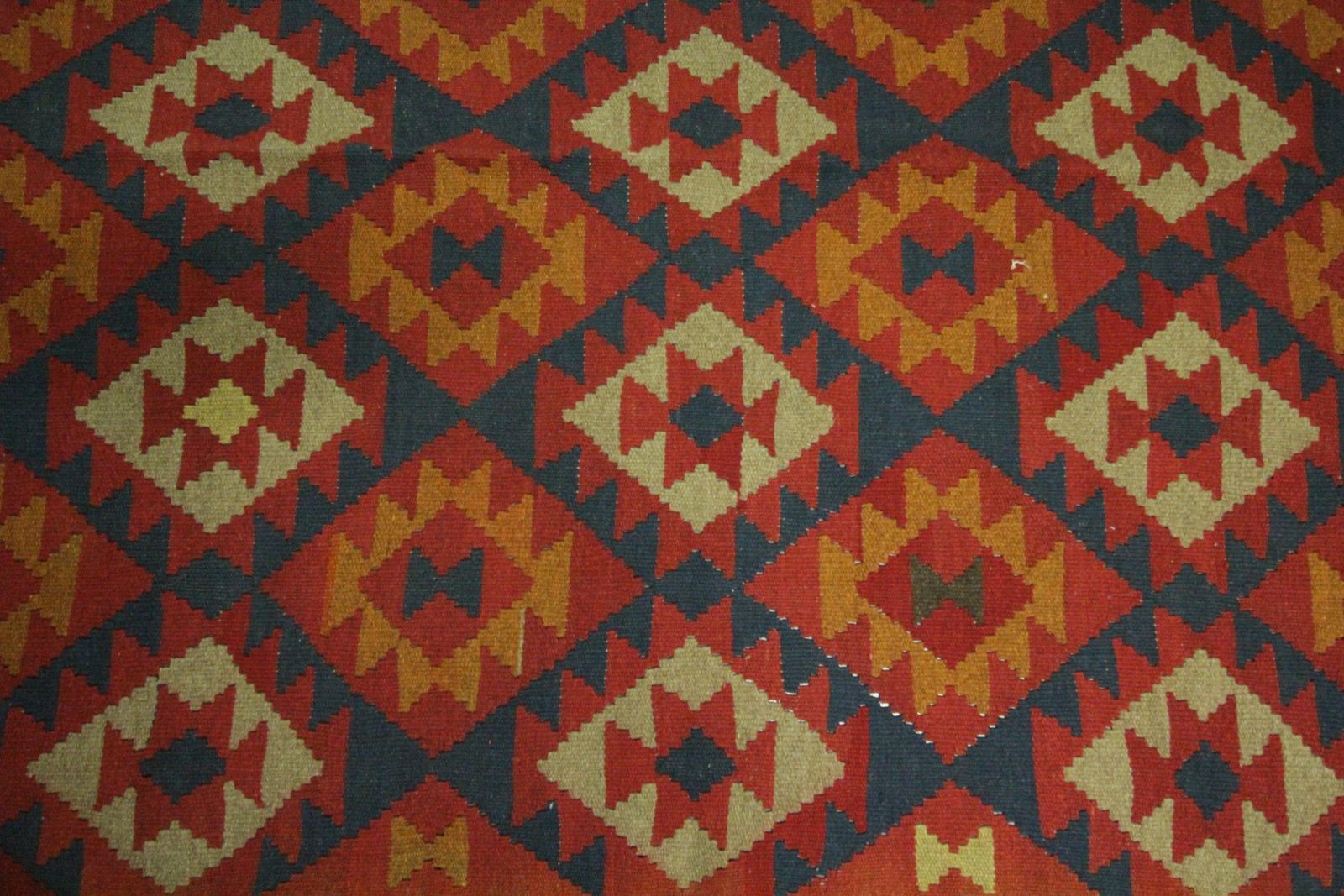 Traditional Handmade Carpet Wool Kilim Rug Orange Geometric Area Rug photo buy