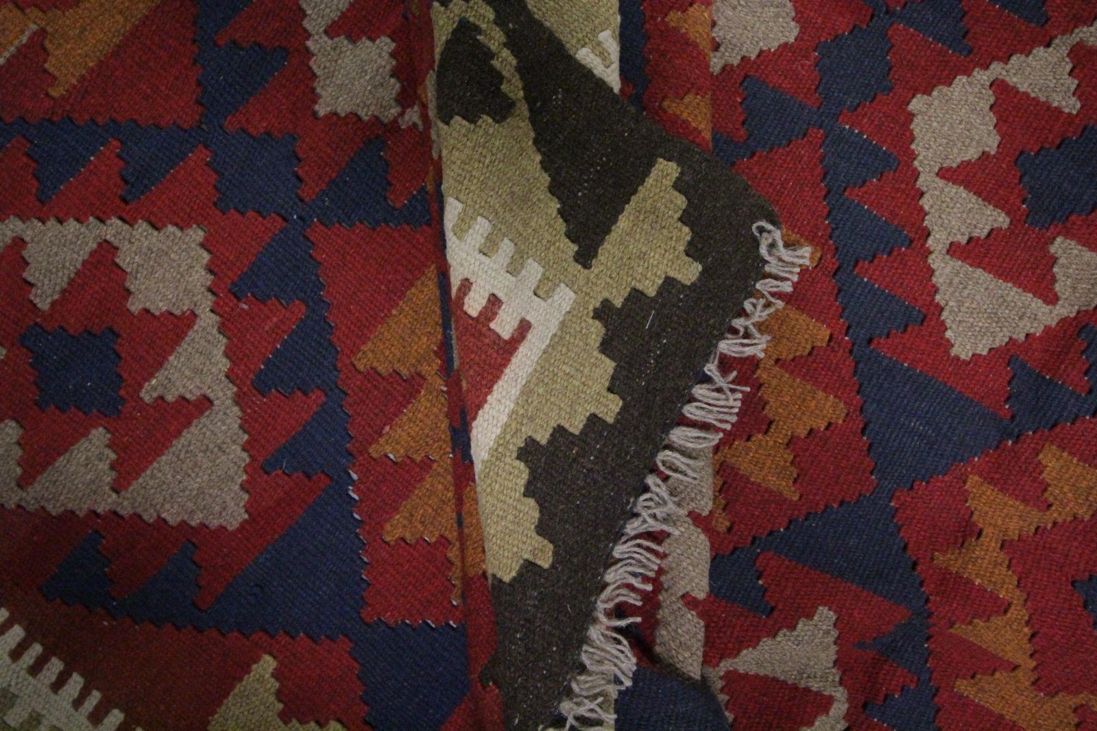 photo furniture Traditional Handmade Carpet Wool Kilim Rug Orange Geometric Area Rug