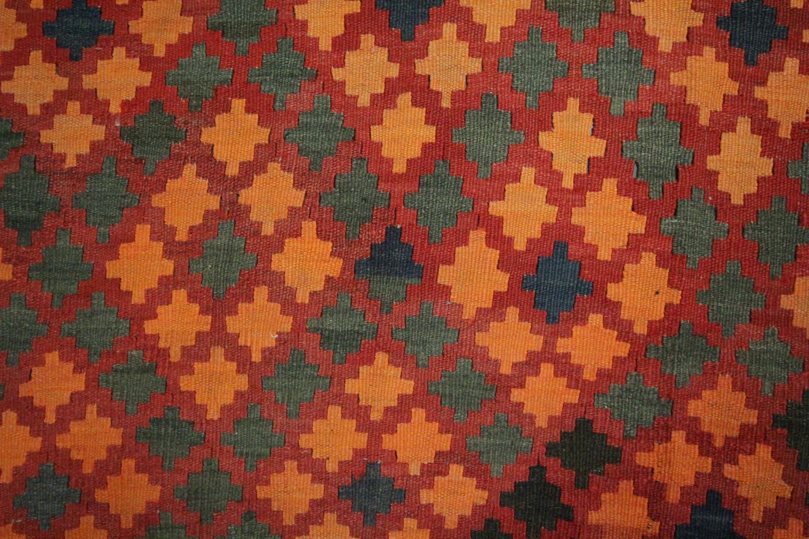 Red Carpet Wool Kilim Rug Handmade Traditional Caucasian Area Rug photo vinterior