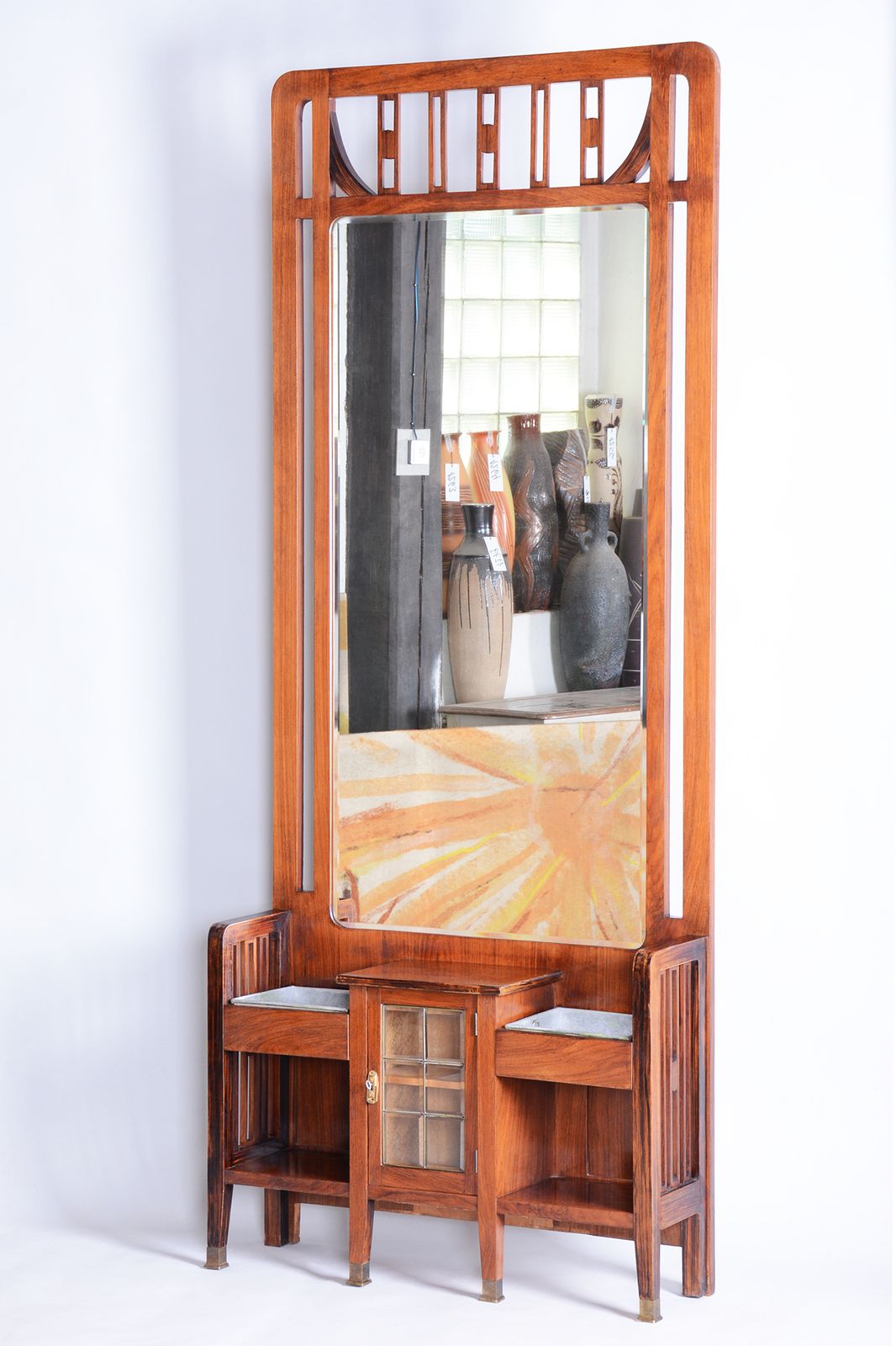 Restored Art Deco Dressing Mirror, By J.F.M. Hoffmann, Palisander, Czech, 1910s