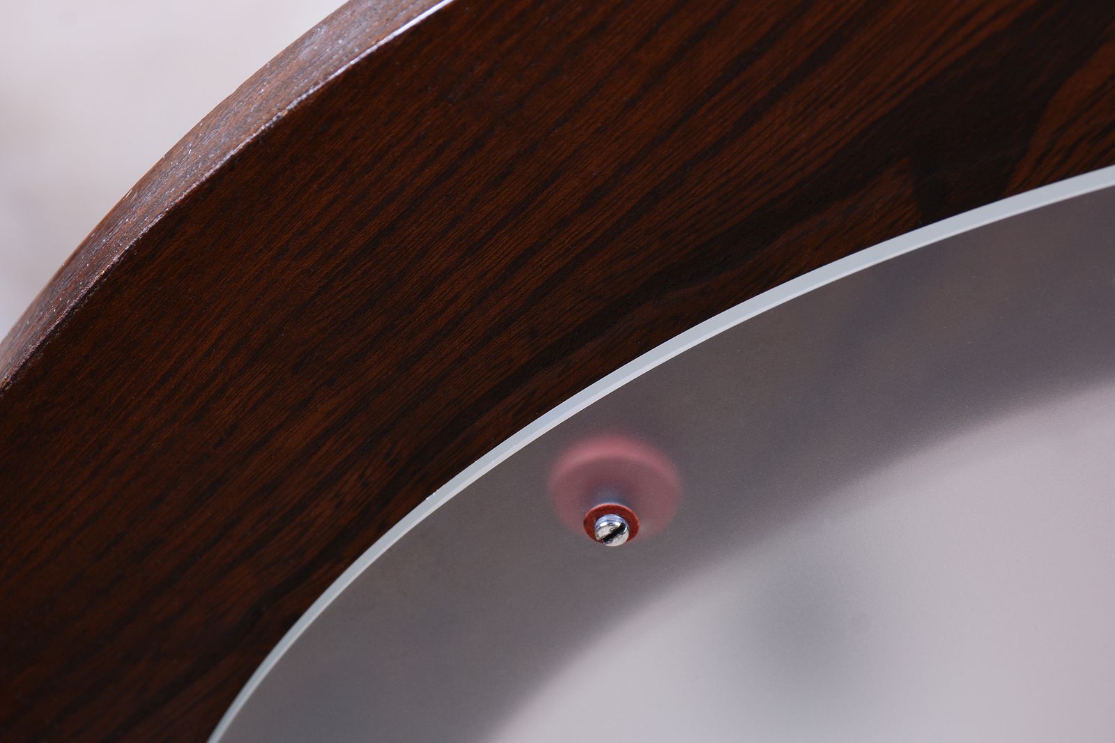 photo for sale Restored Mid Century Ceilig Lamp, Oak, Frosted Glass, Czech, 1950s