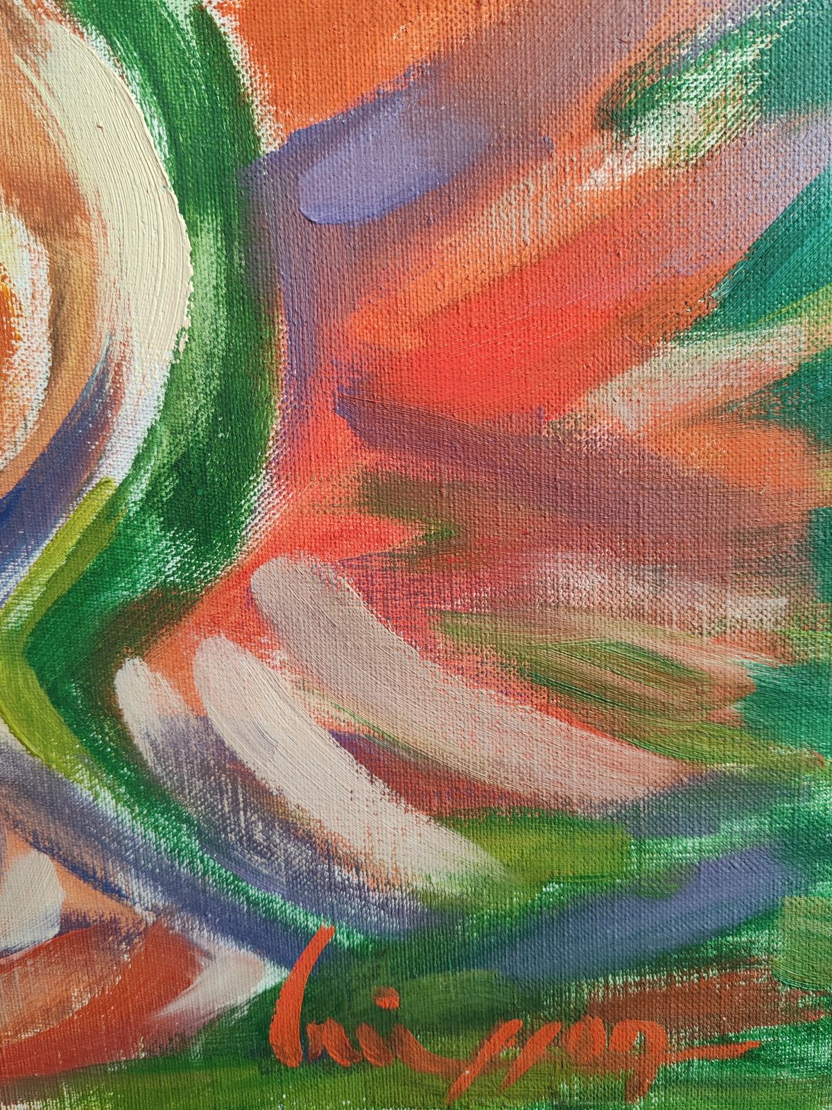 Louis Son (1921-1996) Composition abstraite, huile sur toile, signée en bas à droite photo for sale