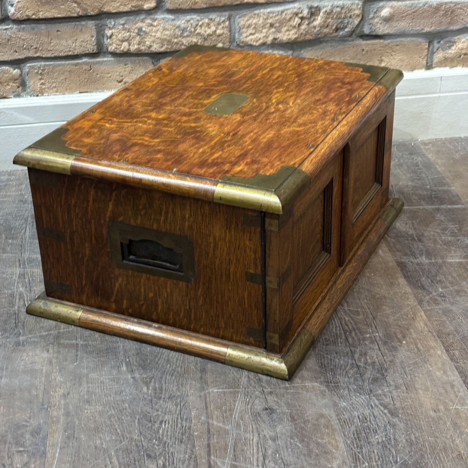photo furniture Antique Brass Bound Oak Jeweller’s / Watchmaker’s Cabinet