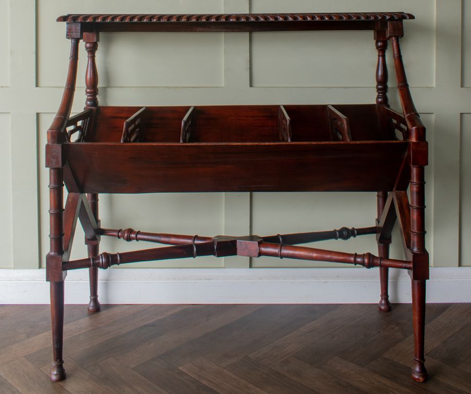 Edwardian Mahogany Library Book Trough Chinese Chippendle Regency Revival photo furniture