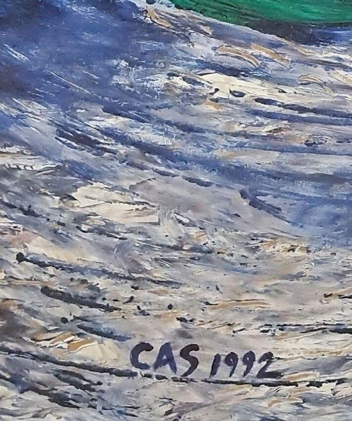 “Force Of Nature” (1992) — Cassie Snelgar | Large Signed Abstract Painting, Oil & Mixed Media, Framed photo for sale