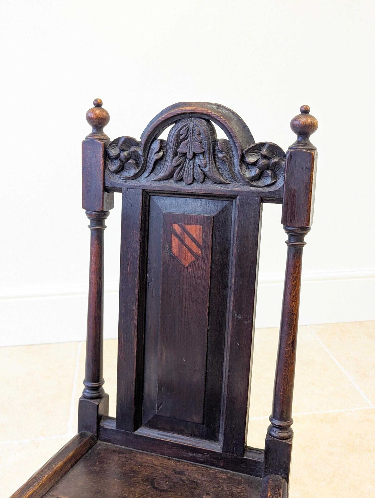 Antique Late Victorian Oak Hall Chair C.1890 photo for sale