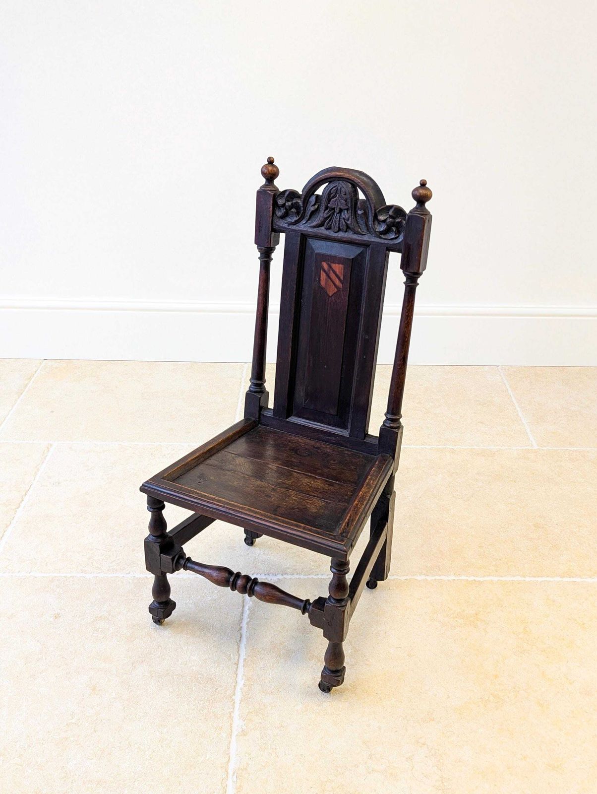 Antique Late Victorian Oak Hall Chair C.1890 photo Furniture