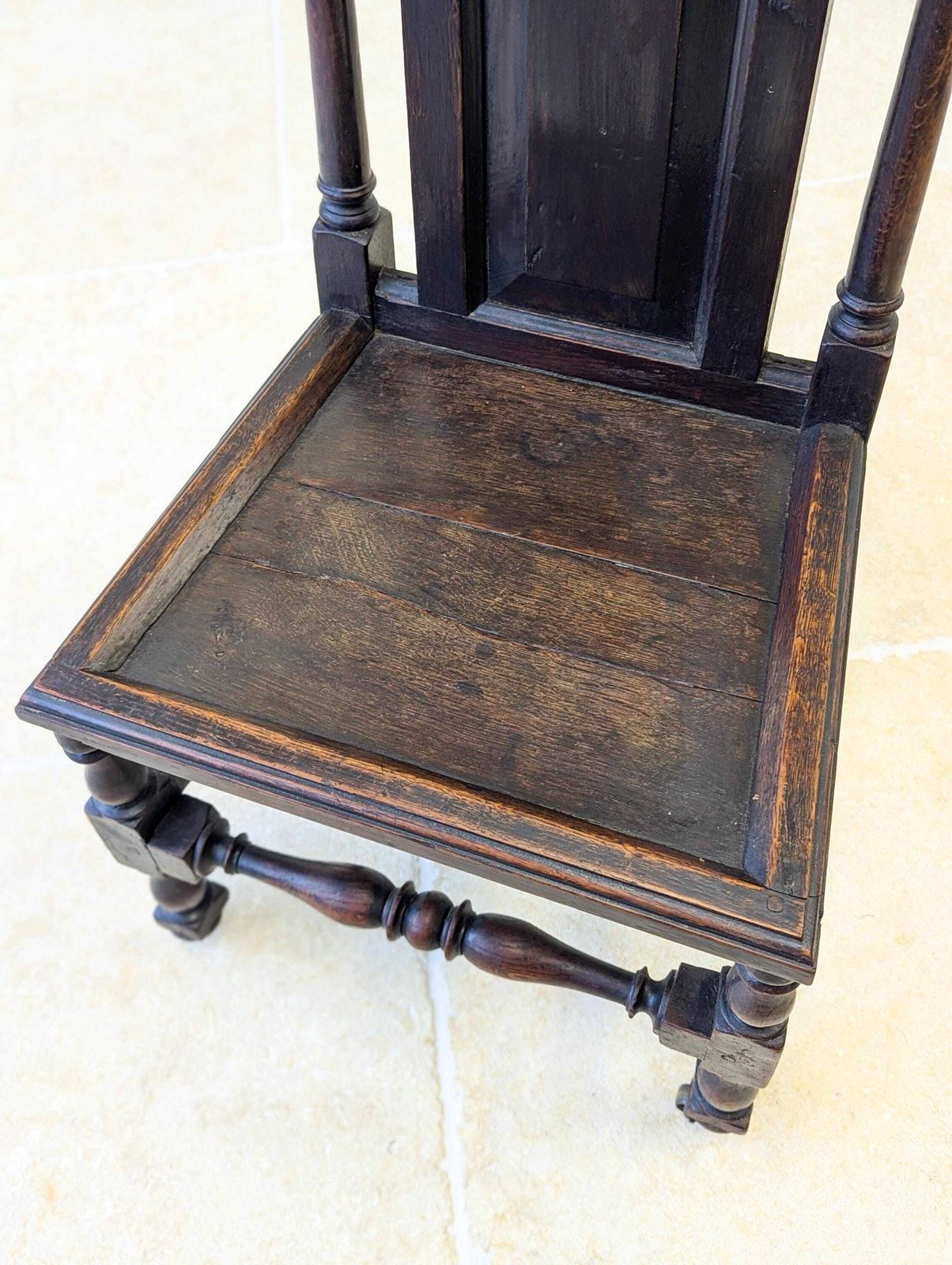 Antique Late Victorian Oak Hall Chair C.1890 photo 385.0
