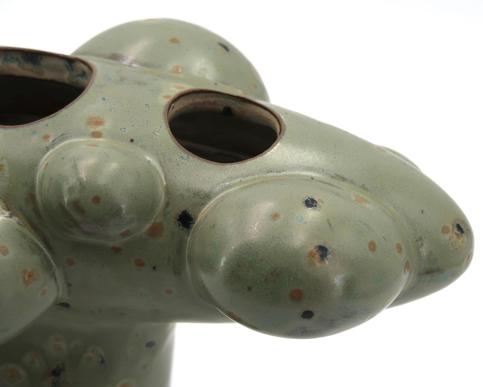 photo furniture French Sculptural Ceramic Table Lamp With Organic Shapes / Sculpture, Art, Home Decor, Lighting, Green, Nature