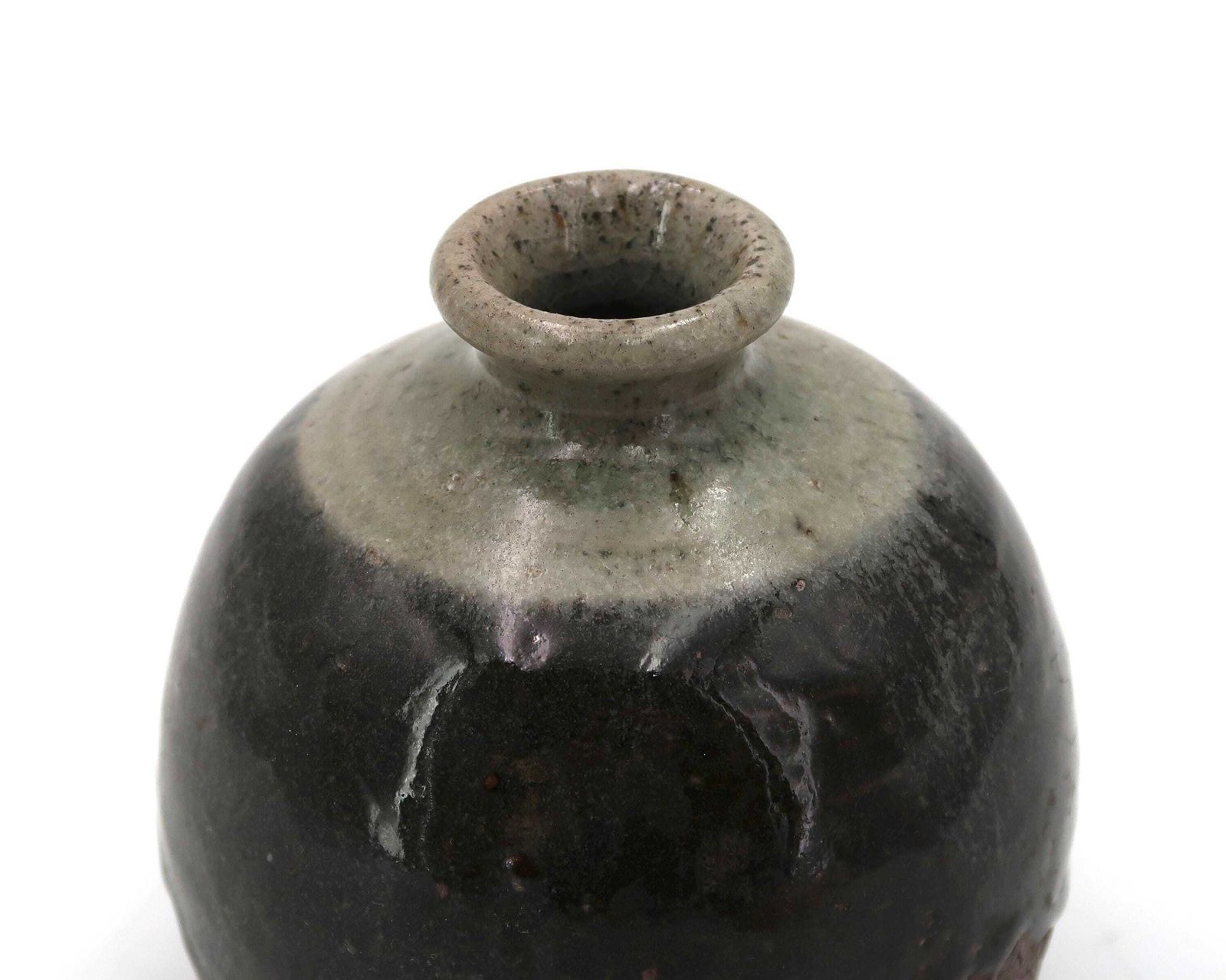 Frans Steengoed Keramiek Ronde Vaas, Houtgestookt Met Groen Glazuur, Jaren 1970 / Wabi Sabi, La Borne, Minimalist, Home Decor photo 206.0