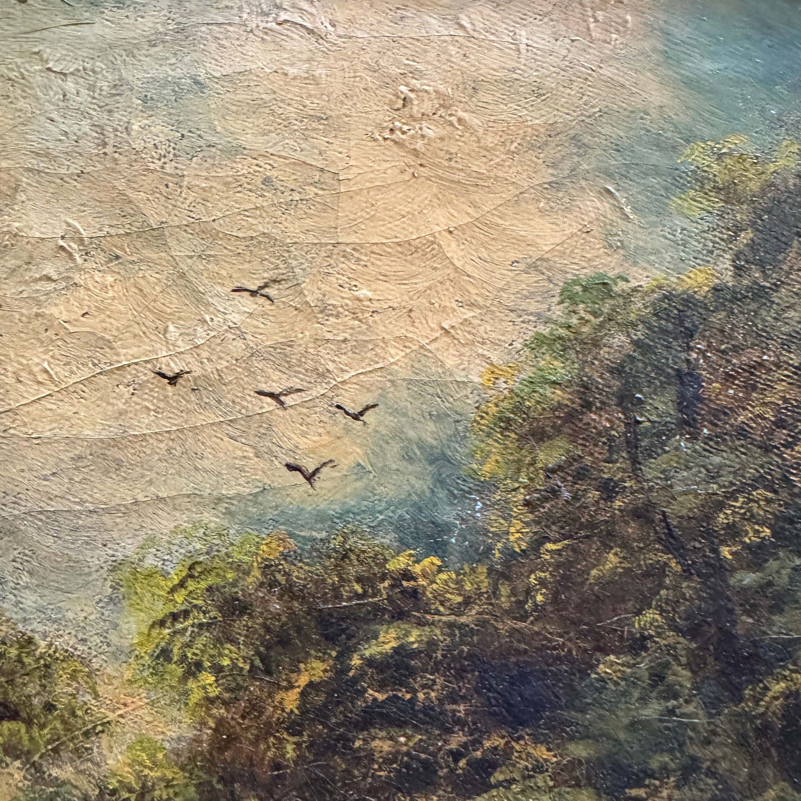 Woodland Motherhood. Antique Early 1800s Oil Painting. photo 391.0