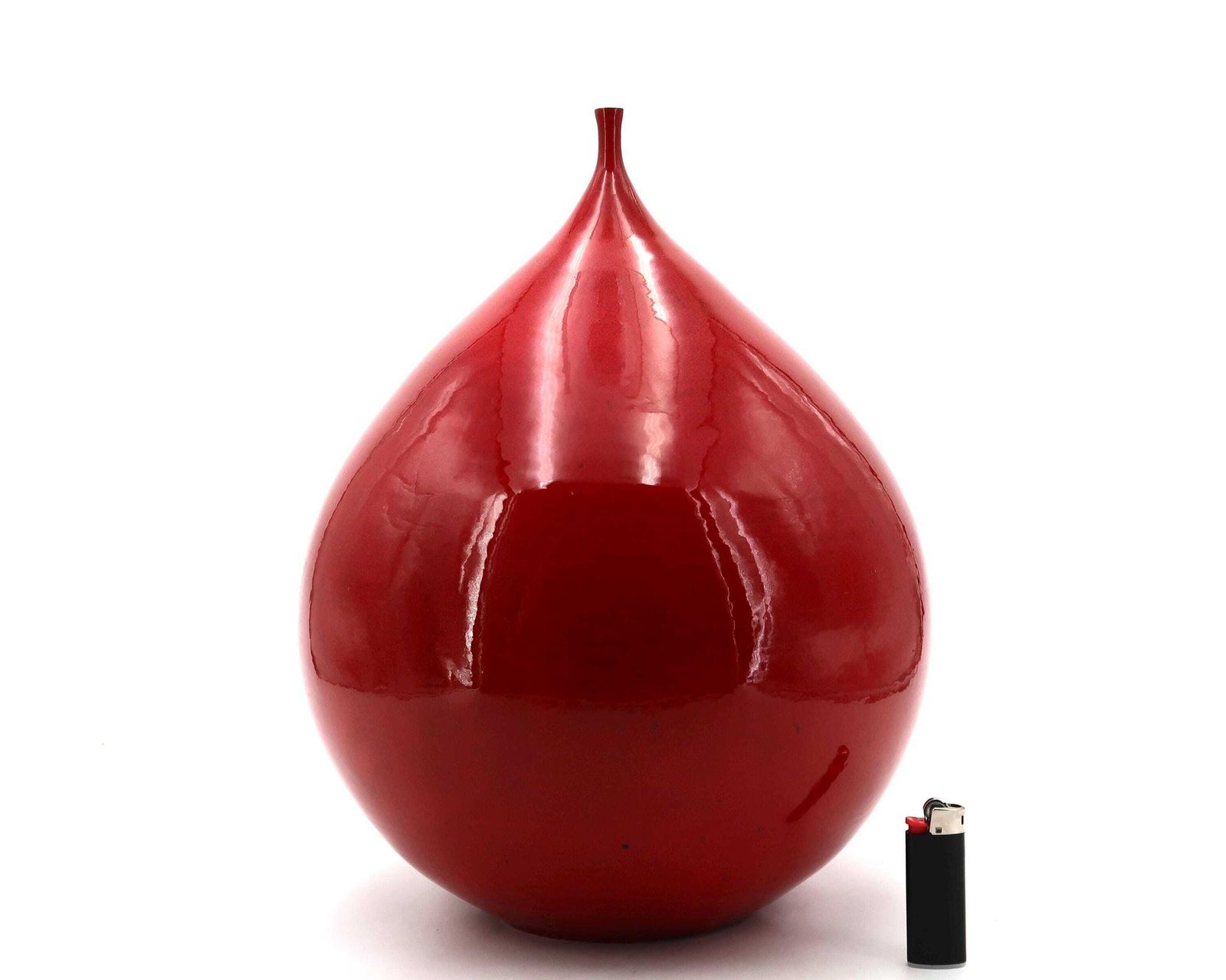 Grote Belgische Rode Keramische Vaas, Jaren 1960 / Modernist, Mid Century Modern, Lampecco, Amphora, Perignem, Paco photo for sale