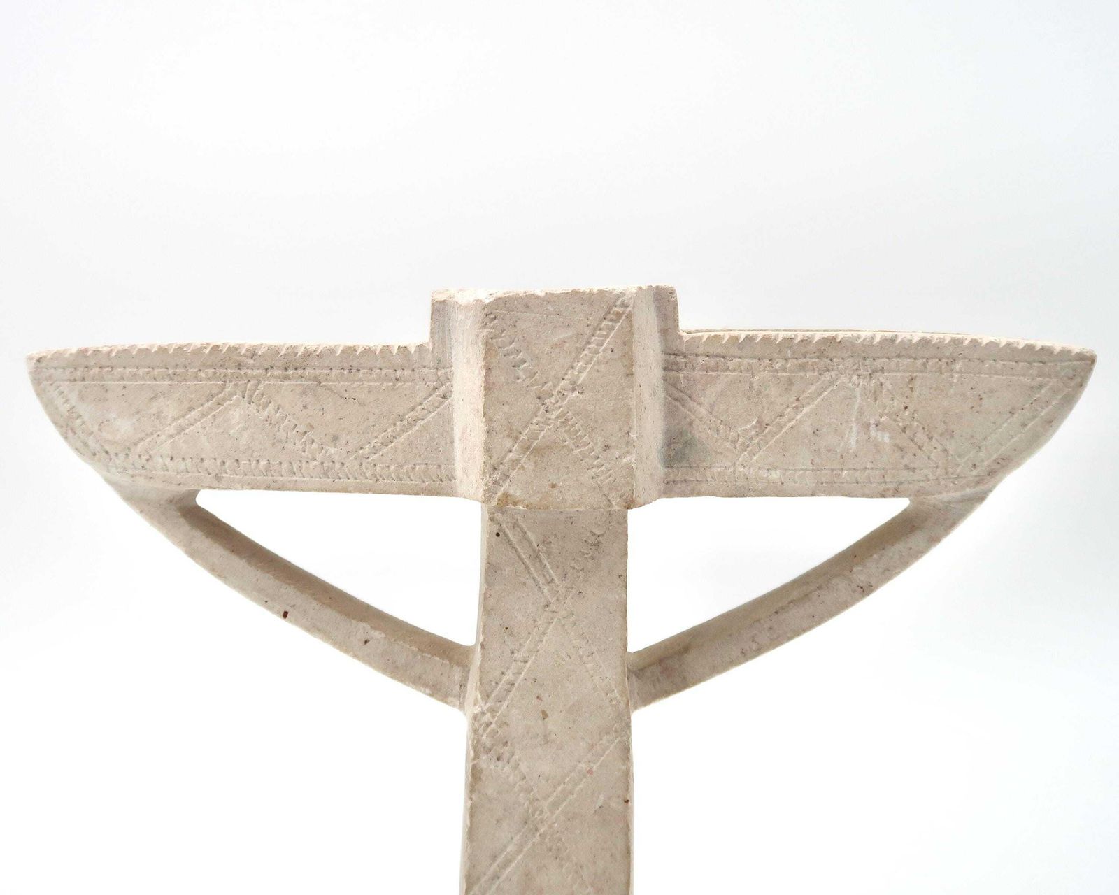 Moroccan Carved Stone Candle Holder Sculpture, 1970s / Candleholder, White Beige Grey, Minimalist, Vernacural, Home Decor photo Art