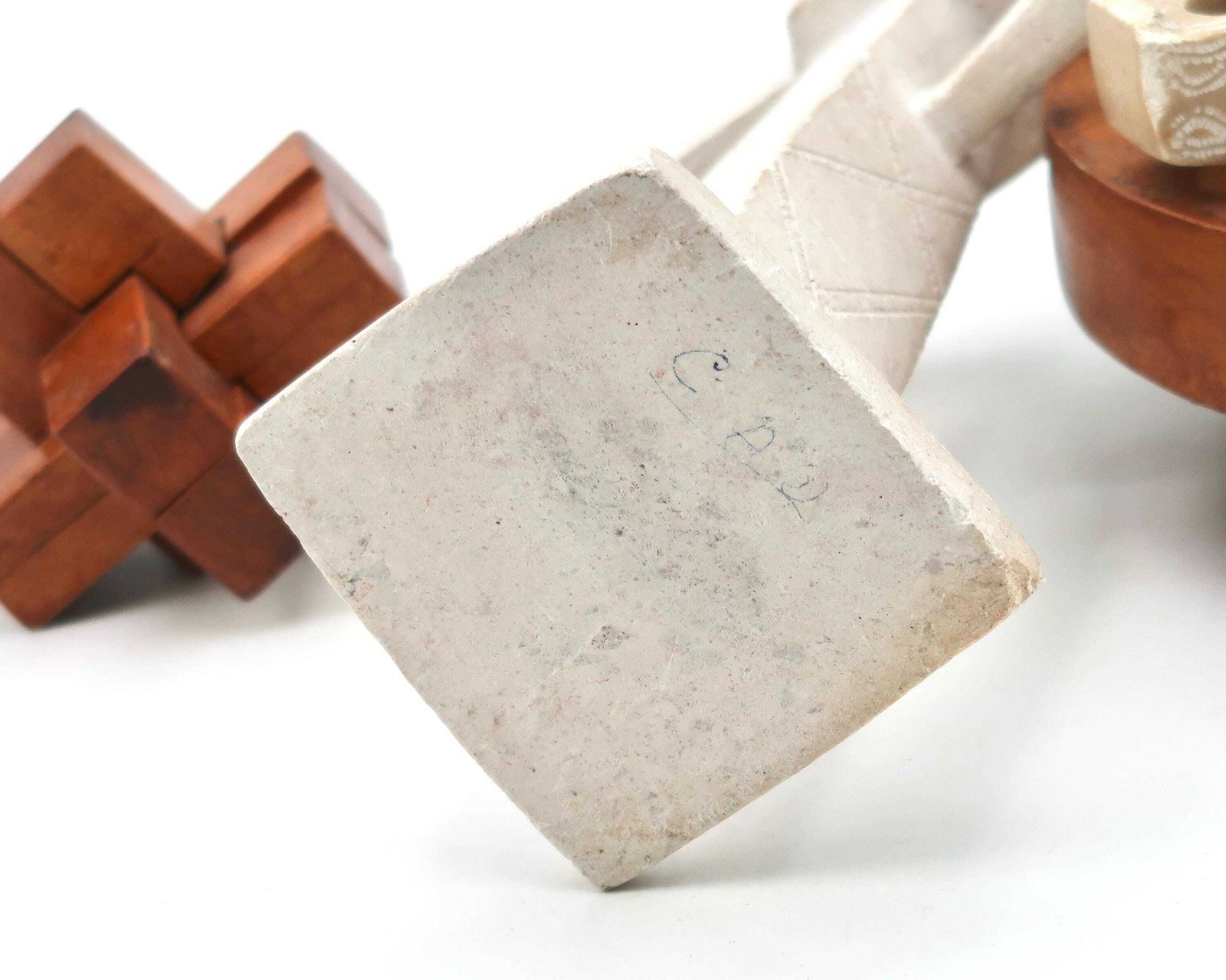 photo furniture Moroccan Carved Stone Candle Holder Sculpture, 1970s / Candleholder, White Beige Grey, Minimalist, Vernacural, Home Decor