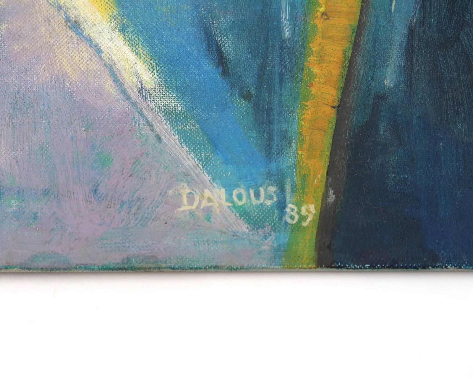 Frans Gesigneerd Abstract Schilderij, Jaren 1980 / Kleurrijk Wanddecor photo furniture