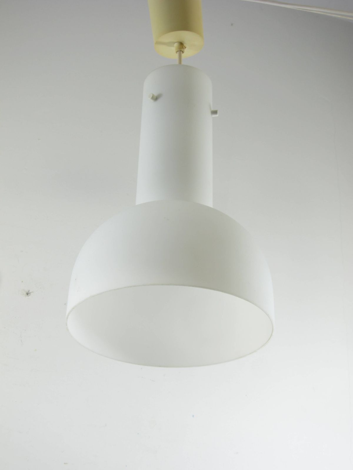 photo for sale Large Opaline Glass Pendant Lamp, Limburg Lighting, 1970s