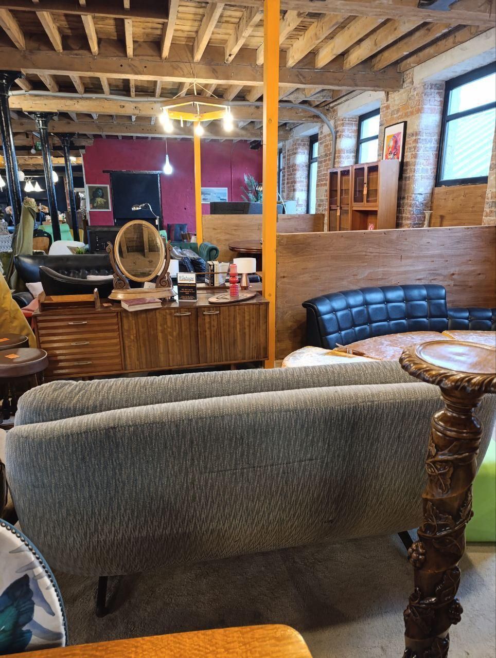 Furniture Parker Knoll Statesman Sofa Vintage Sculptural Grey Original Upholstery Statement Three Seater photo