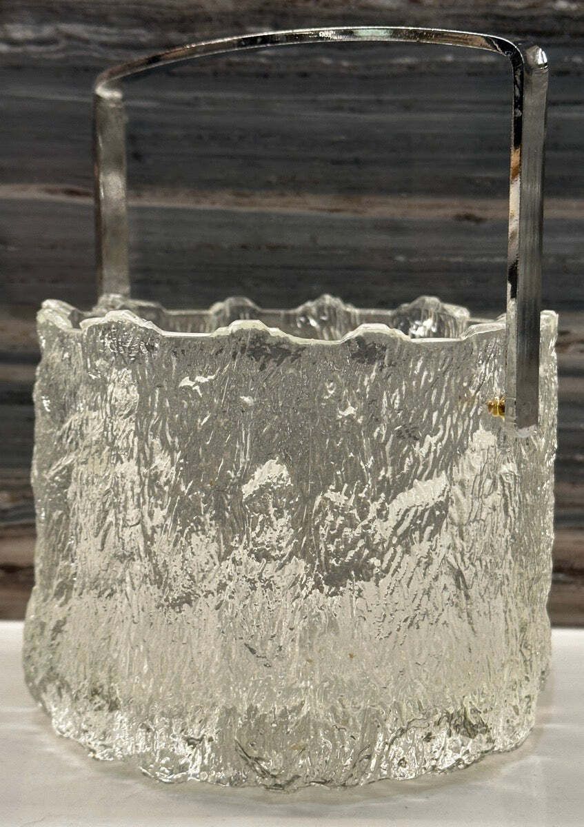 photo furniture 1970s Swedish Iittala "Seita" Series Frosted Ice Bucket By Tapio Wirkkala