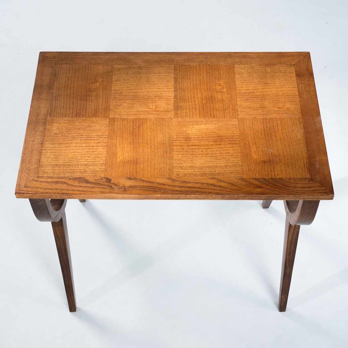 1169.0 Mid Century French Oak Parquetry Nesting Tables, 1950s, Set Of 3 photo