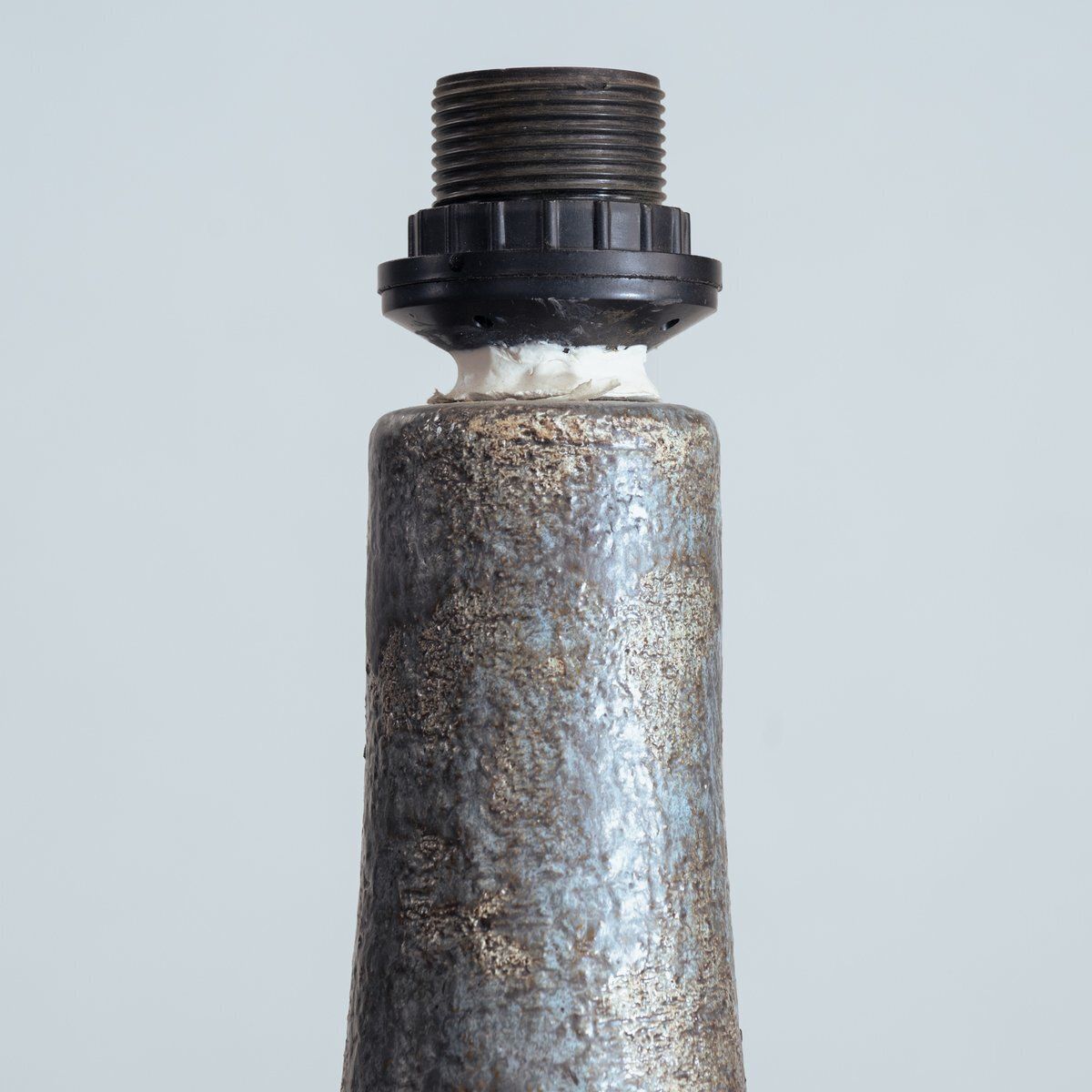 Studio Pottery Lamps In Gray, Blue, And Brown Attributed To Bo Borgstrom, Sweden, 1970s, Set Of 2 photo for sale