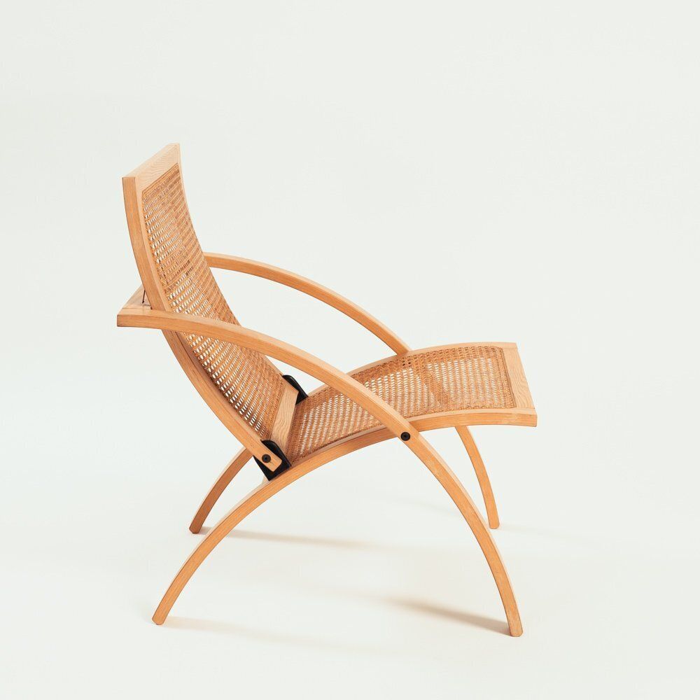 Folding Chair In Rattan And Wood By Gijs Bakker For Catelijn, Netherlands 1976 photo Furniture
