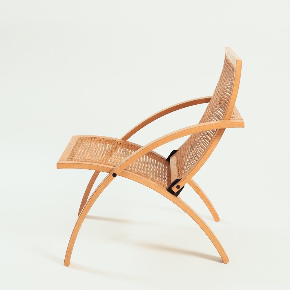 Folding Chair In Rattan And Wood By Gijs Bakker For Catelijn, Netherlands 1976 photo vinterior
