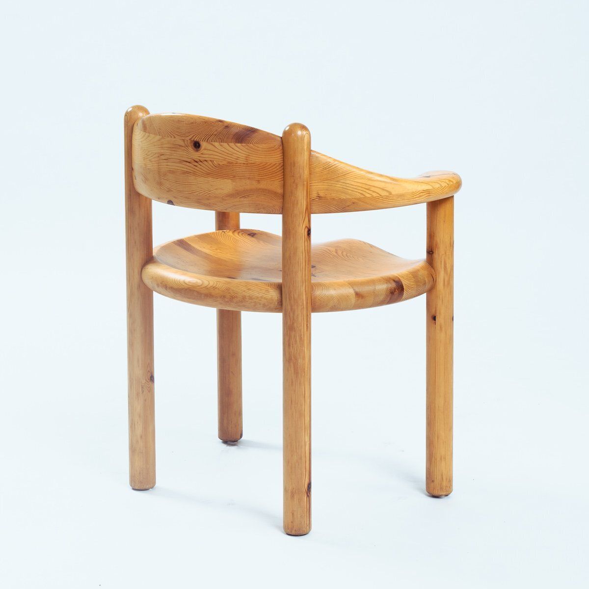 Vintage Pine Wood Dining Chairs By Rainer Damiller, 1970s, Set Of 4 photo Furniture