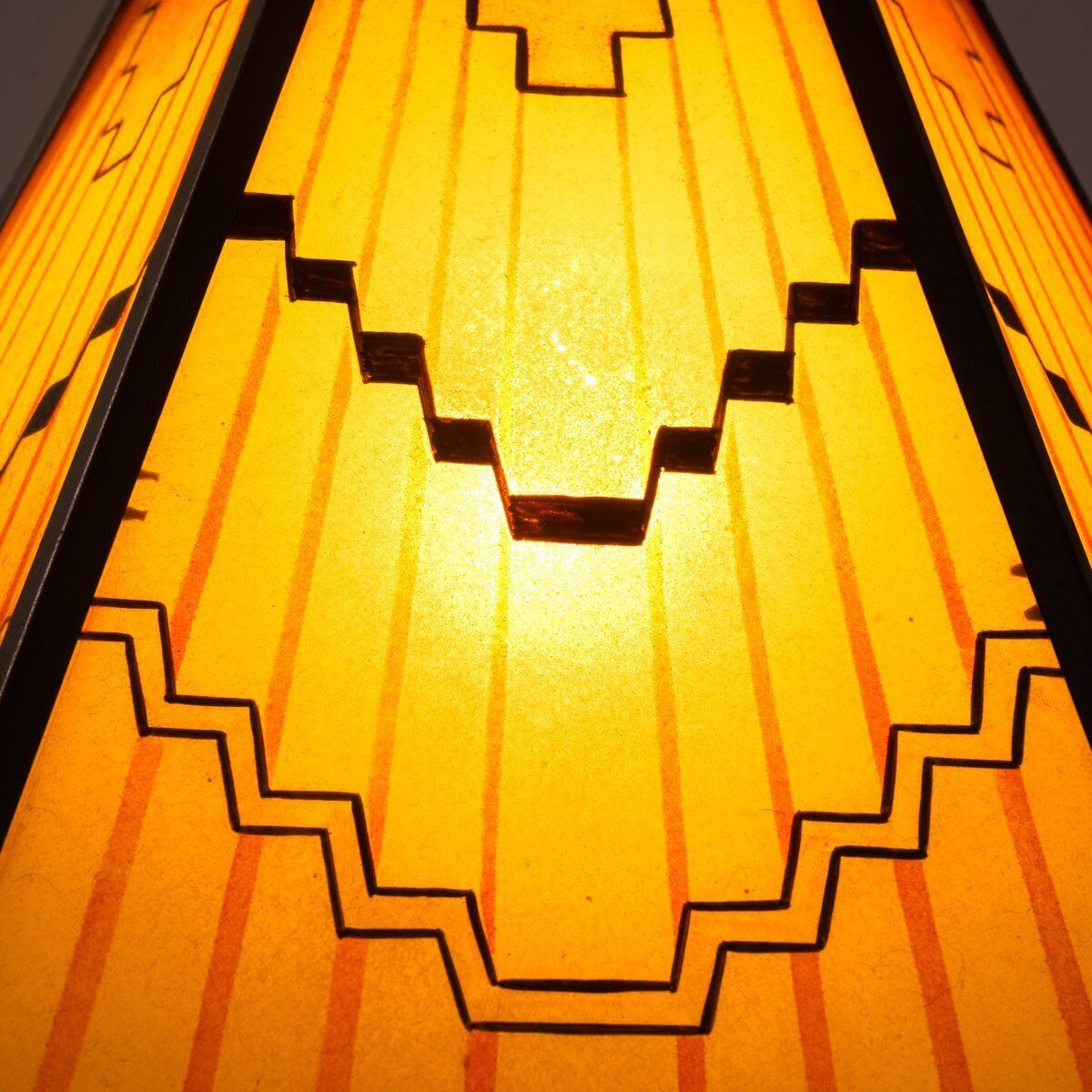 photo buy Art Deco Amsterdam School Painted Glass Chandelier, The Netherlands, 1930s