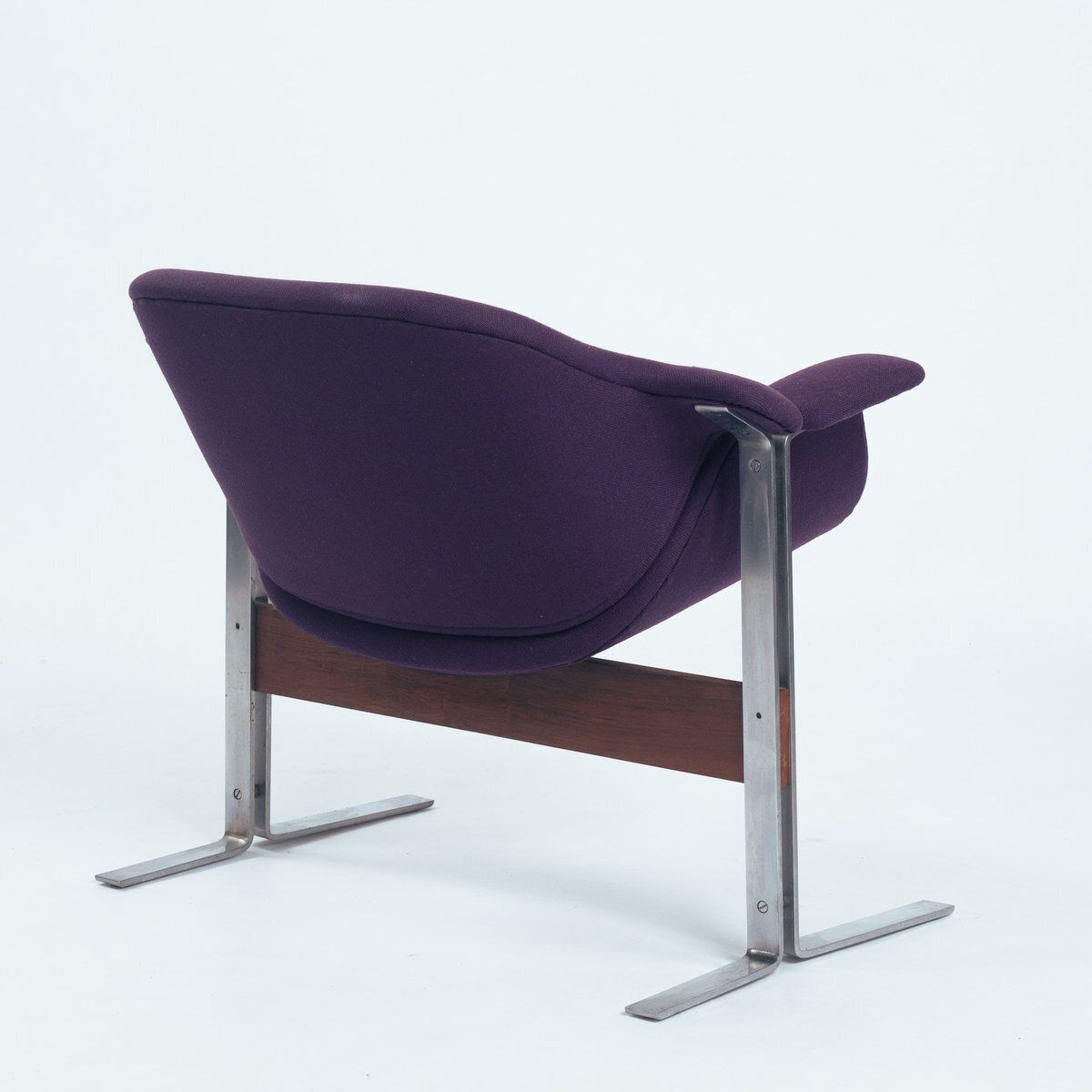 Lounge Chair In Pink Wool On Steel Frame By Just B. Meijer For Kembo, 1960s photo for sale