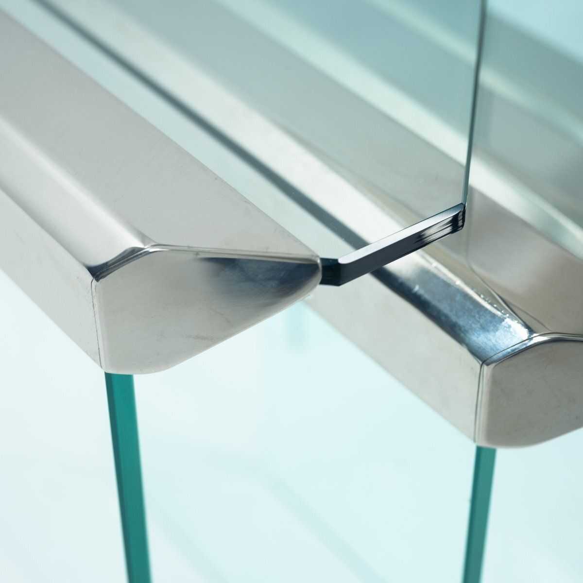 Corner Trangle Nesting Tables In Glass Chrome By Pierangelo Gallotti For Galotti & Radice, 1970s, Set Of 4 photo buy