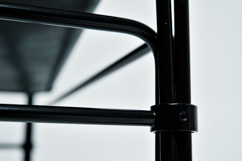 photo vintage Dutch Modernist Black Leather And Steel Bar Lounge Set By Jan Van Opzeeland, Netherlands, 1980s, Set Of 3