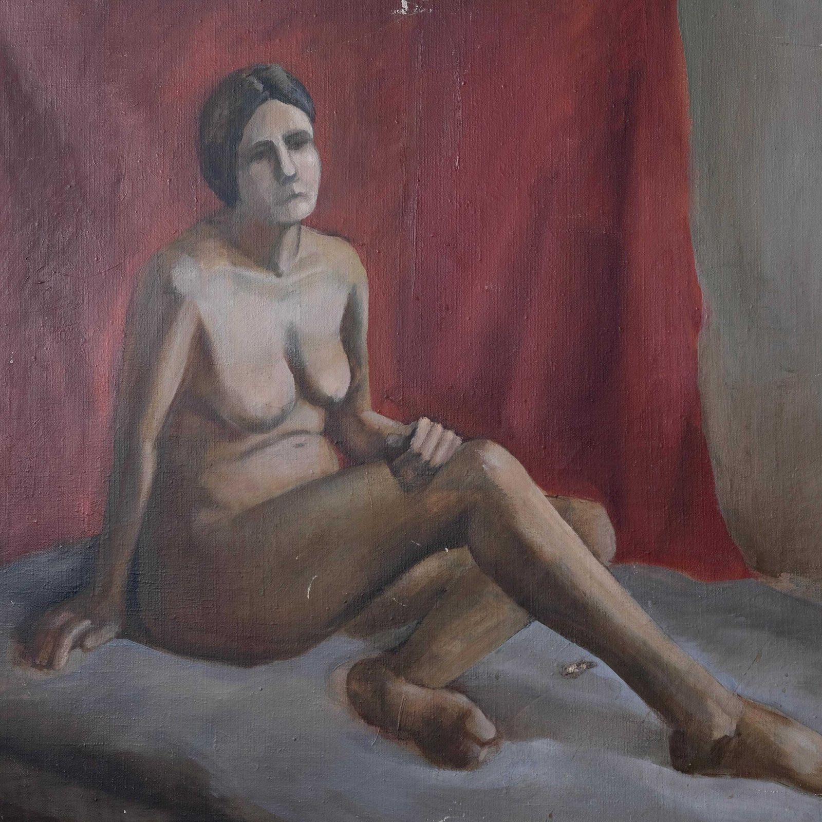 Large Nude Study Painting | Oil On Canvas | Latvia | 1970s. photo 317.0