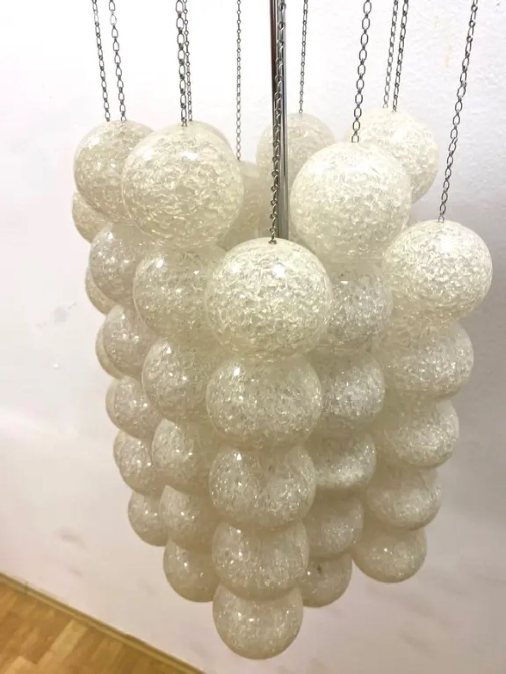 Retro Hanglamp Met Plastic Ballen, Jaren 1960, Tsjecho Slowakije photo 440.0
